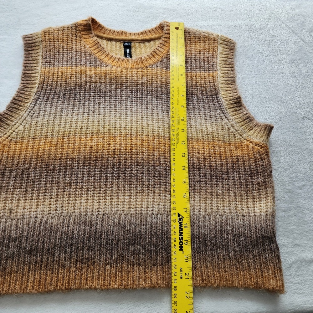 Design Lab Sweater Vest Womens XS Ombre Knit Fall‎ Hipster Boho Earth Tones 70s - Picture 8 of 12